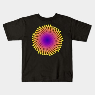 Whirlpool Spiral | Light Sunset Yellow Red Blue Kids T-Shirt